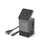 SKEGIC Nexus 105W Power Station (15W Wireless Charging, 2 Retractable USB-C Cables, USB-A & USB-C Port)