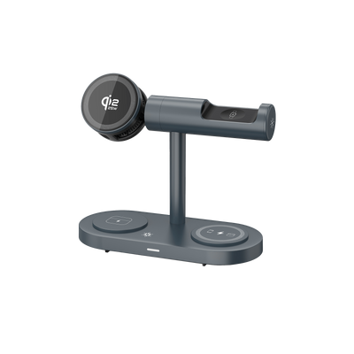 SKEGIC AirCool 4-in-1 Magnetic Wireless Charging Stand with Night Light (Qi2 25W, MagSafe-Compatible)